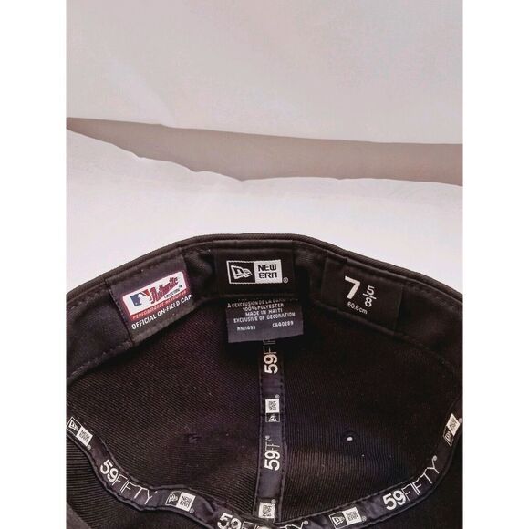 MLB Chicago White Sox Hat Cap Fitted 7 5/8 Black White ~ New Era - Nice - Picture 5 of 6